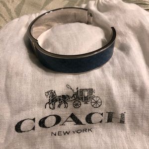 Coach Blue “C’s” Silver Tone Hinge Bracelet! & bag